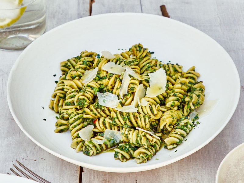Fusilli With Battuto di Erbe pasta recipe